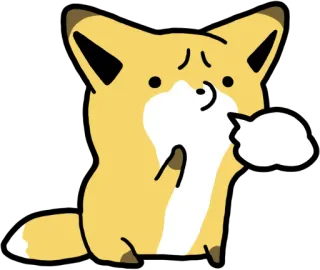 😙 キツネ, かわいい, 動物, 漫画, 悲しい, カワイイ telegram sticker