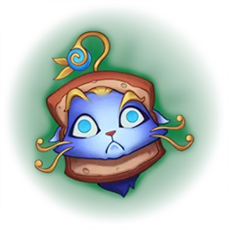 😳 Yuumi League of Legends 고양이, 샌드위치, 귀여운, ㅋㅋ, 마법사, 지원 telegram sticker