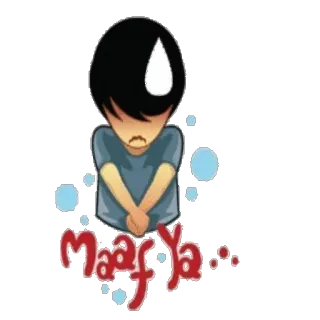 🙏 Maaf Ya Entschuldigung, sorry, Cartoon, flehend whatsapp sticker