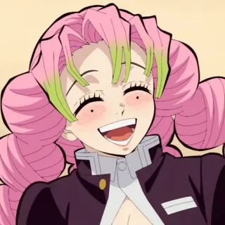 💗 Mitsuri Kanroji Demon Slayer Аниме, Клинок, рассекающий демонов, Мицури Канроджи, Розовые волосы, Аниме девушка telegram sticker