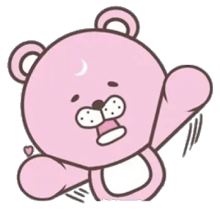 🤗 bear, cute, pink, kawaii, cartoon telegram sticker
