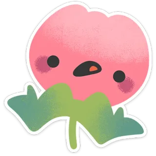 🤷 花, かわいい, 漫画, 植物, ピンク, 緑, ステッカー telegram sticker