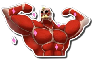 💪 กล้ามเนื้อ, เพาะกาย, แข็งแรง, การ์ตูน, ตลก, แมน telegram sticker