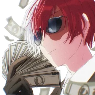 💵 Shoto Todoroki My Hero Academia Anime, Uang, Shoto Todoroki, My Hero Academia, Karakter, Kacamata hitam whatsapp sticker