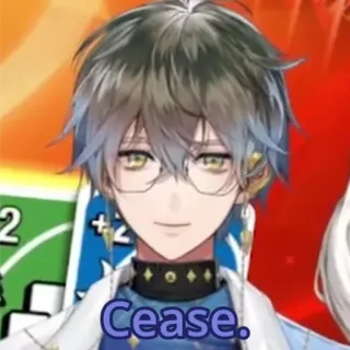 😐 Cease. Ike Eveland, Vtuber, Anime, Gafas, presumido telegram sticker