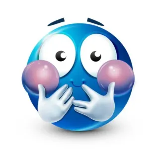 🌟 Emoji, Lucu, Kawaii, Ekspresi, Biru telegram sticker