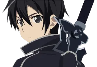 ⚔ Kirito Sword Art Online anime, sword, kirito, sword art online, character, avatar, virtual reality telegram sticker