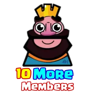 😍 10 More Members clash royale, videojuego, rey, corona, clan, miembro, dibujos animados whatsapp sticker