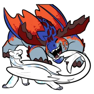 🦏 dragon, dessin animé, mignon, animal, amitié telegram sticker