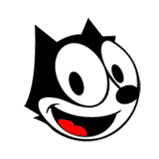 😃 Felix the Cat мультфильм, кот, персонаж, винтаж, анимация whatsapp sticker