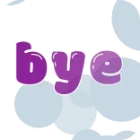 😎 bye บ๊ายบาย, ลาก่อน, การลา, สีม่วง, คำ, ข้อความ, การ์ตูน telegram sticker