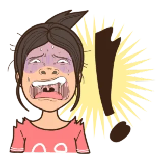 😤 shock, miedo, sorprendido, asustado, exclamación whatsapp sticker