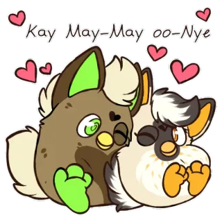 🏳️‍🌈 Kay May-May oo-Nye furby, love, heart, cute, cartoon, animated telegram sticker