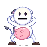🕺 牛, 動物, 漫画, 可愛い, 家畜 whatsapp sticker