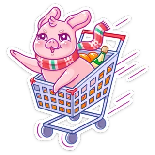 🏃‍♀️ cerdo, carrito de compra, bufanda, fruta, botella, lindo, pegatina telegram sticker