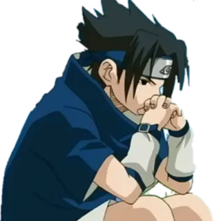 🤔 Sasuke Uchiha Naruto Anime, Manga, Sasuke, Uchiha, Naruto, Smutny, Zamyślony telegram sticker