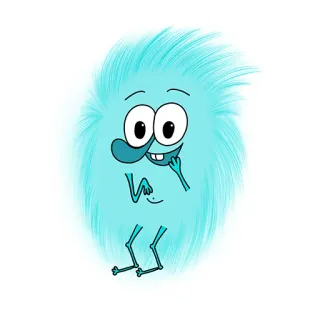 😲 hoạt hình, xù xì, quái vật, mắt lồi, kỳ quái, vui nhộn, dễ thương whatsapp sticker
