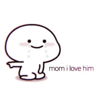 🦋 mom i love him Liebe, süß, weinend, emotional, Cartoon, Meme whatsapp sticker
