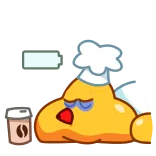 ☕️ 累, 低电量, 咖啡, 做饭, 精疲力尽, 厨师 whatsapp sticker