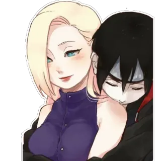 ☺️ Ino Yamanaka Naruto Anime, Desenho animado, Casal, Romance, Afeição, Ino, Sai telegram sticker