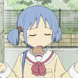 🐿 Mio Naganohara Nichijou Anime, Mio Naganohara, Nichijou, Personnage, Mignon, Uniforme scolaire whatsapp sticker