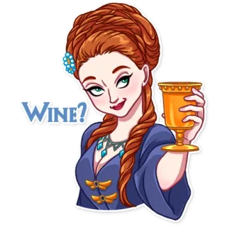 🍷 Wine? vin, femme, boisson, alcool, question telegram sticker