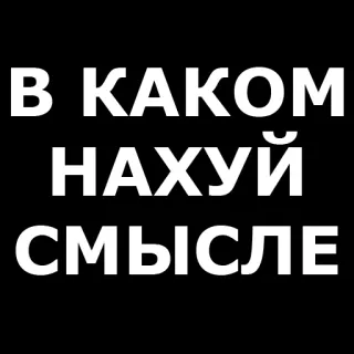 ❓ В КАКОМ НАХУЙ СМЫСЛЕ russo, testo, offensivo, slang telegram sticker