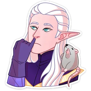 😪 Elf, Fantasy, Cartoon, Charakter, Süß, Ratte telegram sticker