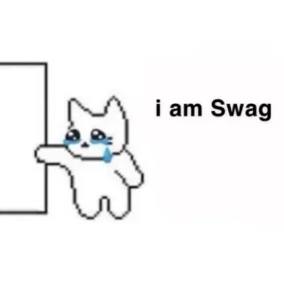 😧 i am Swag кот, плачет, мем, свэг telegram sticker