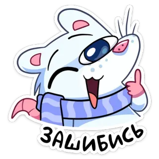 👍 ЗАШИБИСЬ szczur, kreskówka, słodki, szalik, zwierzę, szczęśliwy telegram sticker