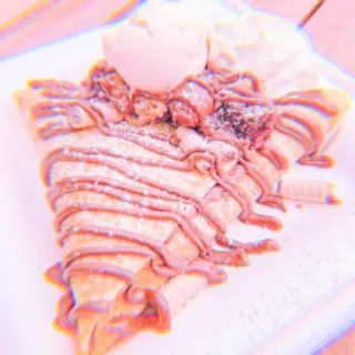 🍥 crepe, dessert, food, chocolate, ice cream telegram sticker