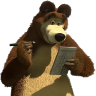 ✏ Bear Masha and the Bear beruang, teka-teki silang, puzzle, kartun telegram sticker
