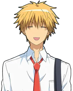 😅 Usui Takumi Kaichou wa Maid-sama! аниме, манга, улыбающийся, блондинка, персонаж telegram sticker