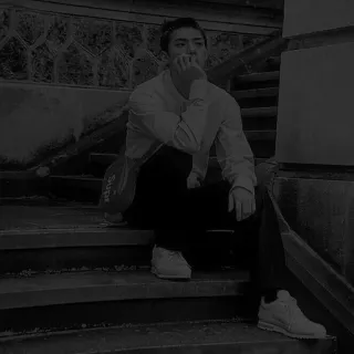 ✔️ man, sitting, stairs, black and white, person, fashion telegram sticker