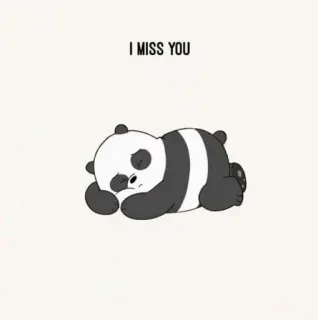❤️ I MISS YOU Panda, niedlich, traurig, einsam, vermisst, We Bare Bears whatsapp sticker