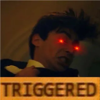 👺 TRIGGERED triggerato, rabbia, furia, occhi rossi, arrabbiato whatsapp sticker