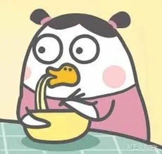 🐥 kartun, karakter, bebek, makan, ilustrasi, gambar whatsapp sticker
