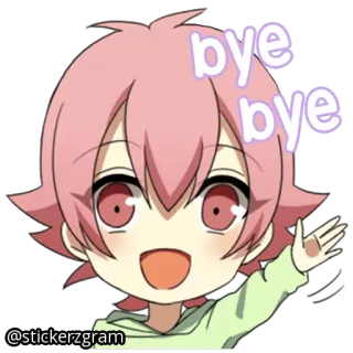 🖖 bye bye Аниме, Мультфильм, Приветствие, Прощание, Милый, Каваий telegram sticker