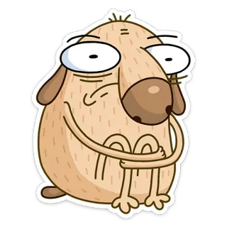 😣 dog, cartoon, animal, sticker, cute telegram sticker