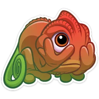 🙈 Caméléon, Doigt d'honneur, Offensant, Impoli, Animal telegram sticker