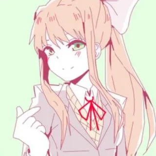 👏 Monika Doki Doki Literature Club! Anime, Monika, Doki Doki Literature Club, Mignon, Geste coeur whatsapp sticker