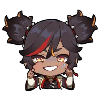 😰 Xinyan Genshin Impact Genshin Impact, Xinyan, Charakter, Videospiel, Anime whatsapp sticker