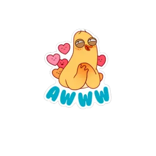 ❤ AWWW lindo, adorable, aww, cariñoso, corazones, amor, pollito telegram sticker