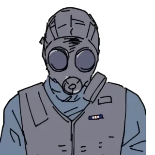 😠 masker gas, karakter, ilustrasi whatsapp sticker