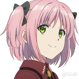 😊 @Y2LAB Anime, Garota, Cabelo rosa, Desenho animado, Personagem telegram sticker