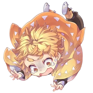 😭 Zenitsu Agatsuma Demon Slayer anime, character, demon slayer, zenitsu agatsuma, cute, manga telegram sticker