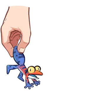 🙃 Eidechse, Tier, Hand, Cartoon, Bunt, Süß, Lustig telegram sticker