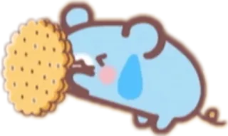 🙈 동물, 쥐, 만화, 귀여운, 쿠키, 파란색 telegram sticker