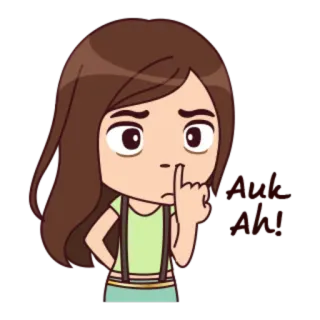😑 Shhh, shhh! chica, dibujos animados, shhh, silencio, dedo, lindo whatsapp sticker