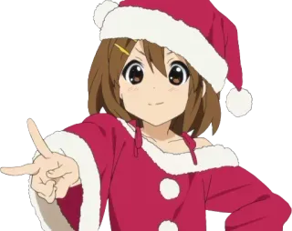 ✌ animé, fille, Noël, bonnet de Père Noël, mignon telegram sticker